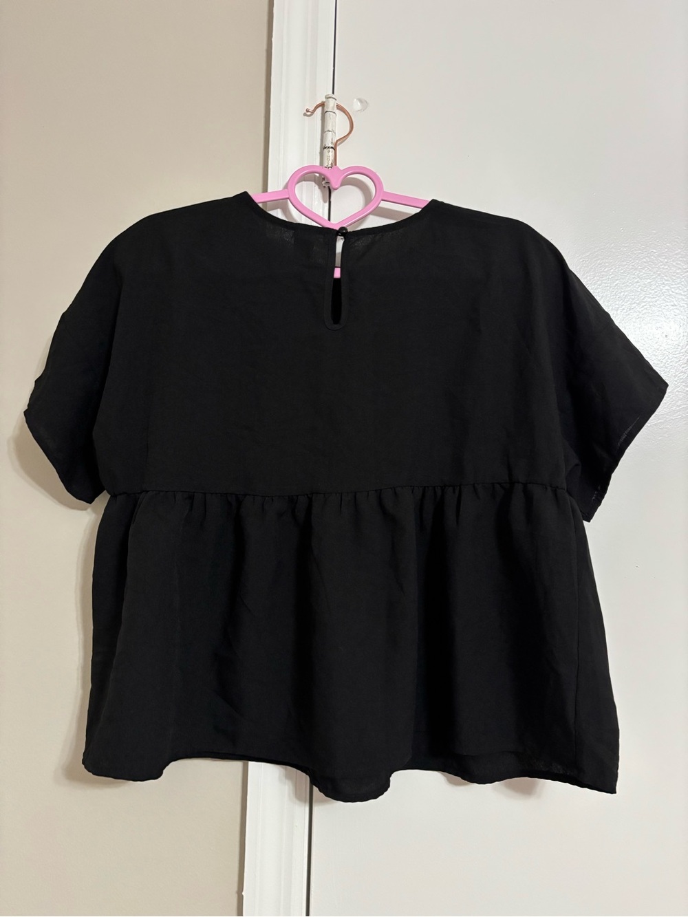 SHEIN Black Short Sleeve Peplum Tunic - Picture 3 of 3
